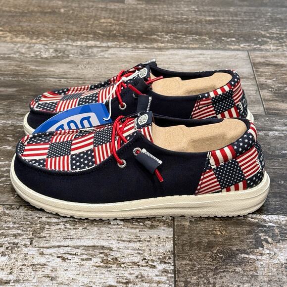 Hey Dude Wendy Funk Americana Flag Slip On Shoes Womens Size 11 Patriotic NIB - Picture 9 of 11